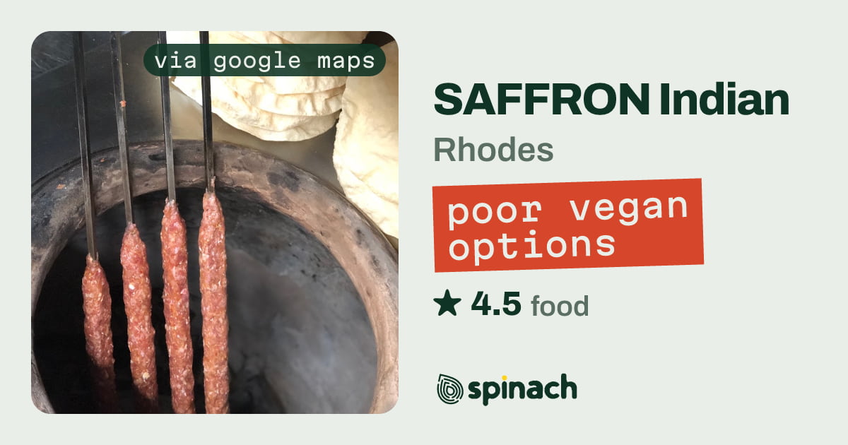 Saffron Rhodes Saffron - Indian, Vegan Choices in Rhodes | Spinach