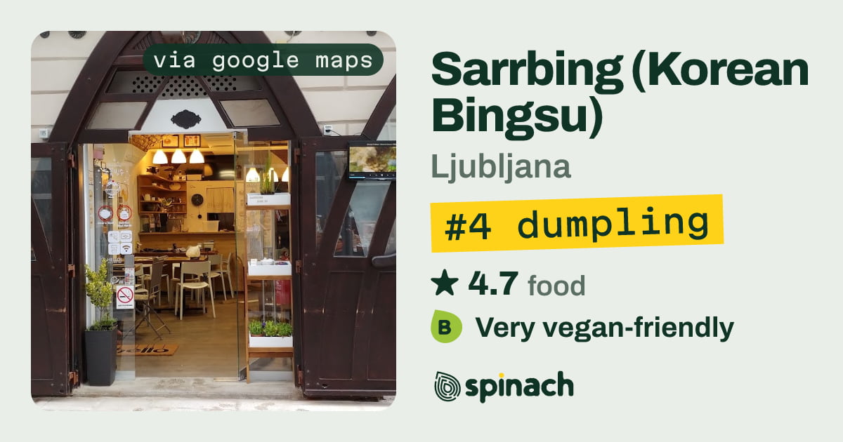 Sarrbing - Korean Ramen, Vegan Menu, Bingsu in Ljubljana | Spinach