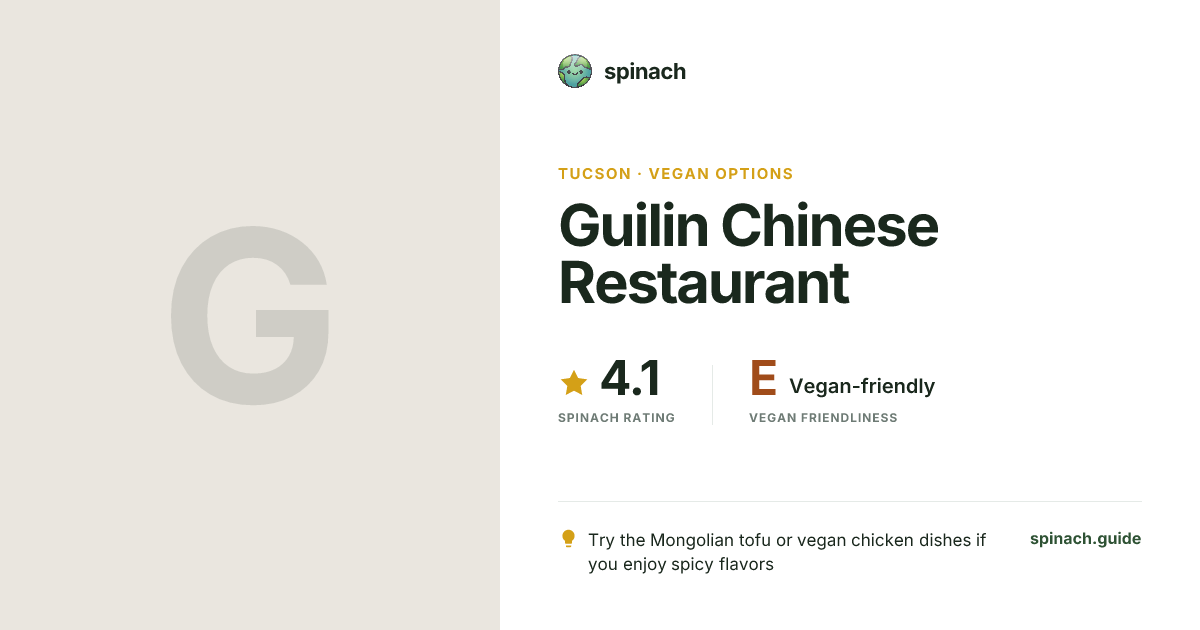 Guilin Chinese Restaurant - Chinese Vegan Meats, Vegan Menu in Tucson ...
