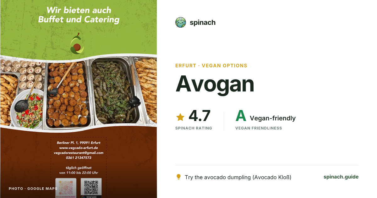 Avogan - Vecado - Middle Eastern Burger, Vegan Menu, Pizza in Erfurt ...