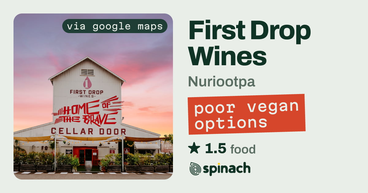 First Drop Wines - Tapas Bar, Vegan Tempura in Nuriootpa | Spinach