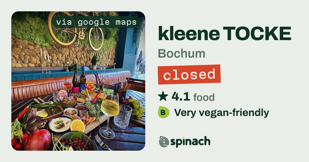 Tocke Kleene TOCKE - Mediterranean Cafe, Vegan Snacks in Bochum | Spinach