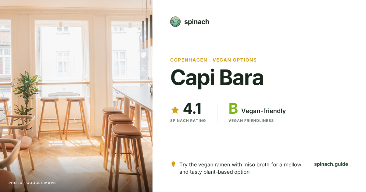 Capi Bara - Japanese Ramen, Vegan Options in Copenhagen | Spinach